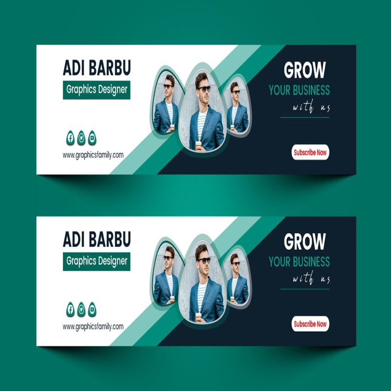 فایل الگوی طراحی بنر هنری کانال یوتیوب تجاری - Business YouTube Channel Art Banner Design Template