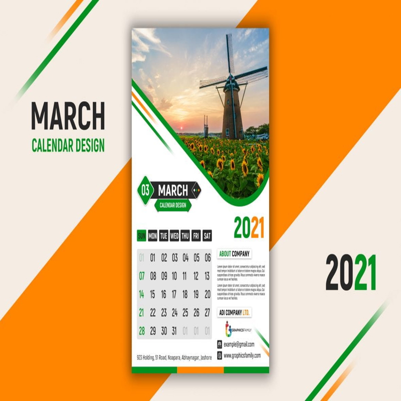 فایل قالب PSD تقویم طرح - Calendar Design PSD Template