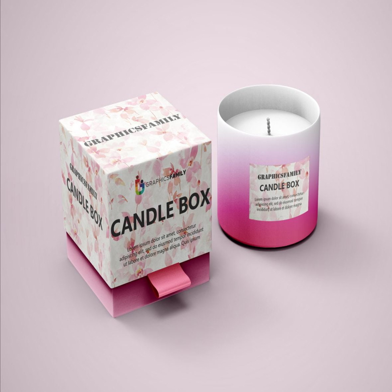 فایل ماکت جعبه شمع - Candle Box Mockup