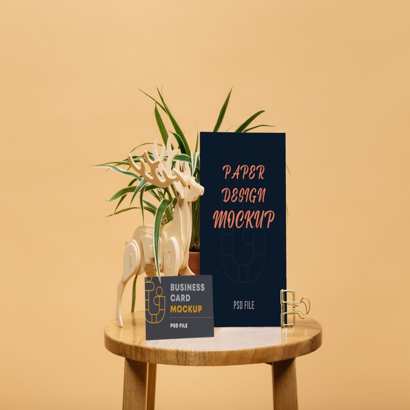 فایل ماکت طراحی کارت و کاغذ - Card And Paper Design Mockup