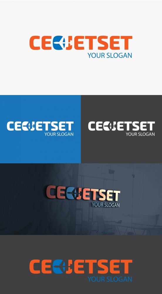 فایل طراحی لوگوی CeoJetSet برای شرکت مسافرتی .ai - CeoJetSet Logo Design for Travel company .ai