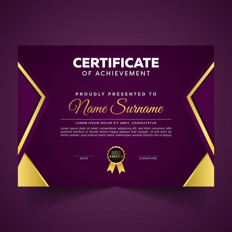 فایل الگوی گواهی موفقیت - Certificate of achievement template