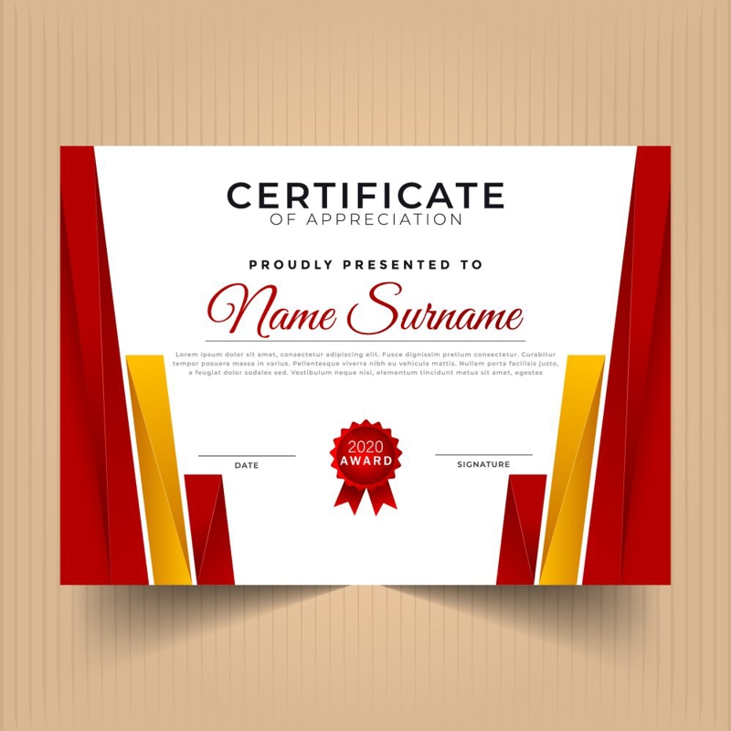 فایل الگوی گواهی پایان دوره - Certificate of Completion Template