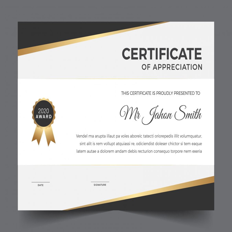فایل نمونه گواهی تقدیر - Certificate Template of Appreciation
