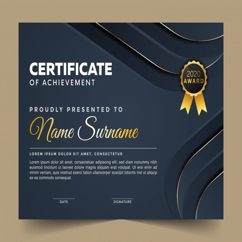 فایل قالب گواهی با الگوی لوکس و مدرن - Certificate template with Luxury and modern pattern