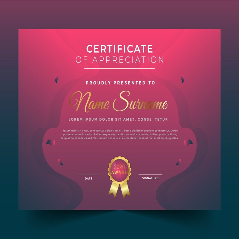 فایل الگوی گواهی با عناصر مدرن - Certificate Template with Modern Elements
