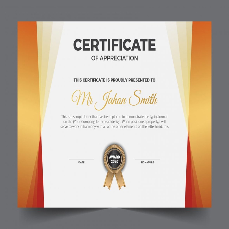 فایل الگوی وکتور گواهی - Certificate Vector Template