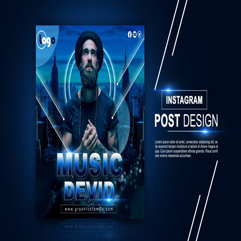 فایل طرح PSD پست سینمایی اینستاگرام - Cinematic Instagram Post Design PSD
