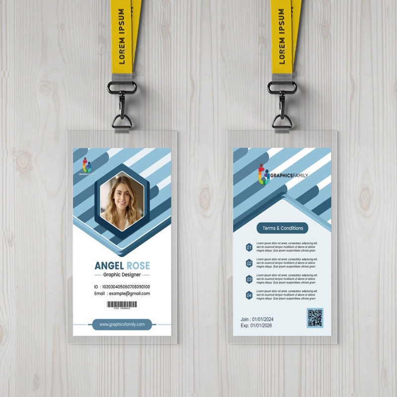 فایل طراحی کارت شناسایی کارمند مدرن و تمیز - Clean modern employee id card design