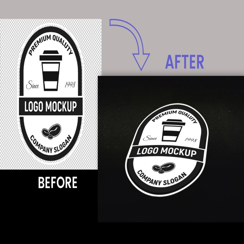 فایل موکاپ لوگو - Close Badge Logo Mockup