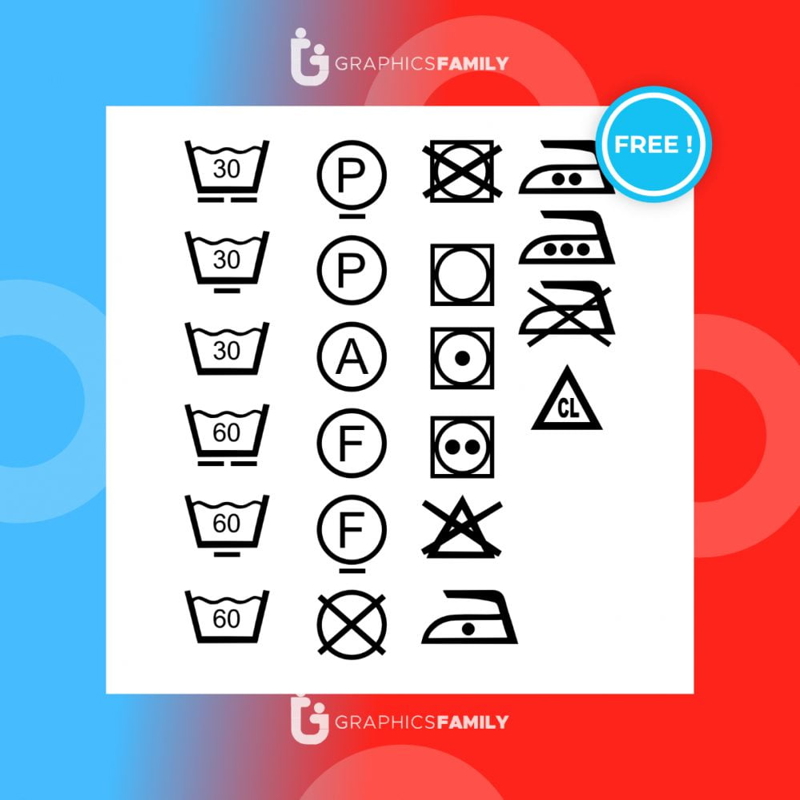 فایل نمادهای مراقبت از لباس - Clothes Care Symbols Icons