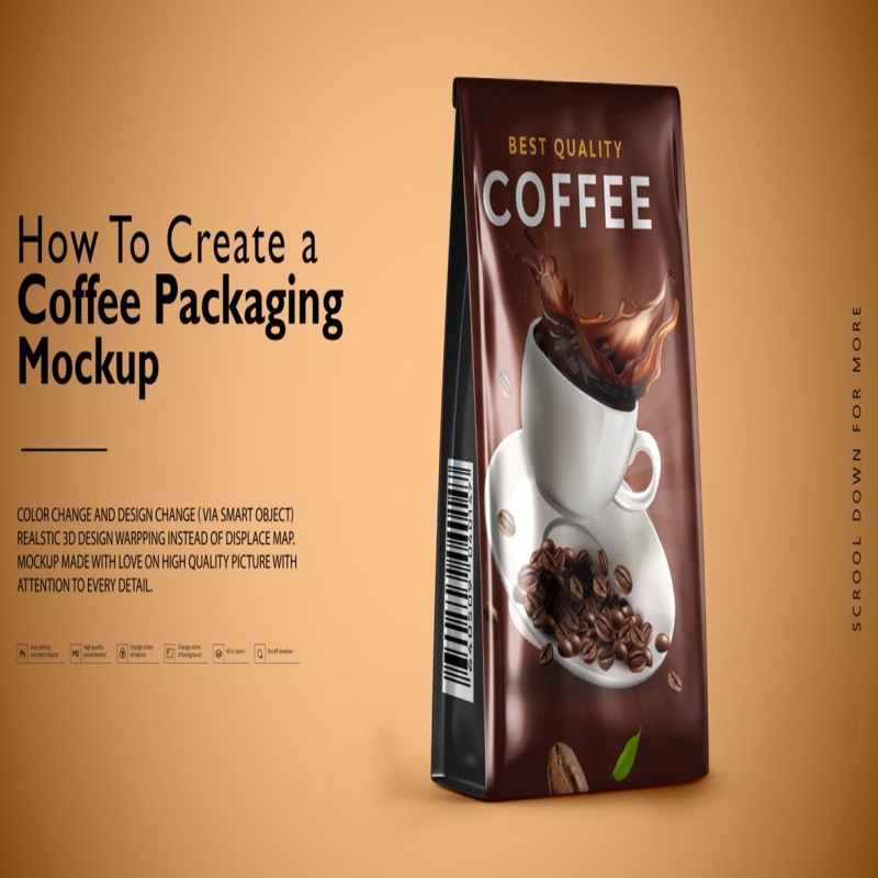 فایل موکاپ بسته‌بندی قهوه PSD - Coffee Packaging PSD Mockup
