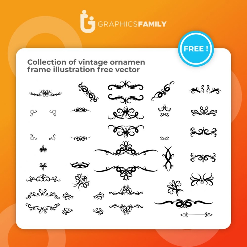 فایل مجموعه ای از قاب های تزئینی قدیمی با طرح های وکتور - Collection of vintage ornament frame illustration Vector