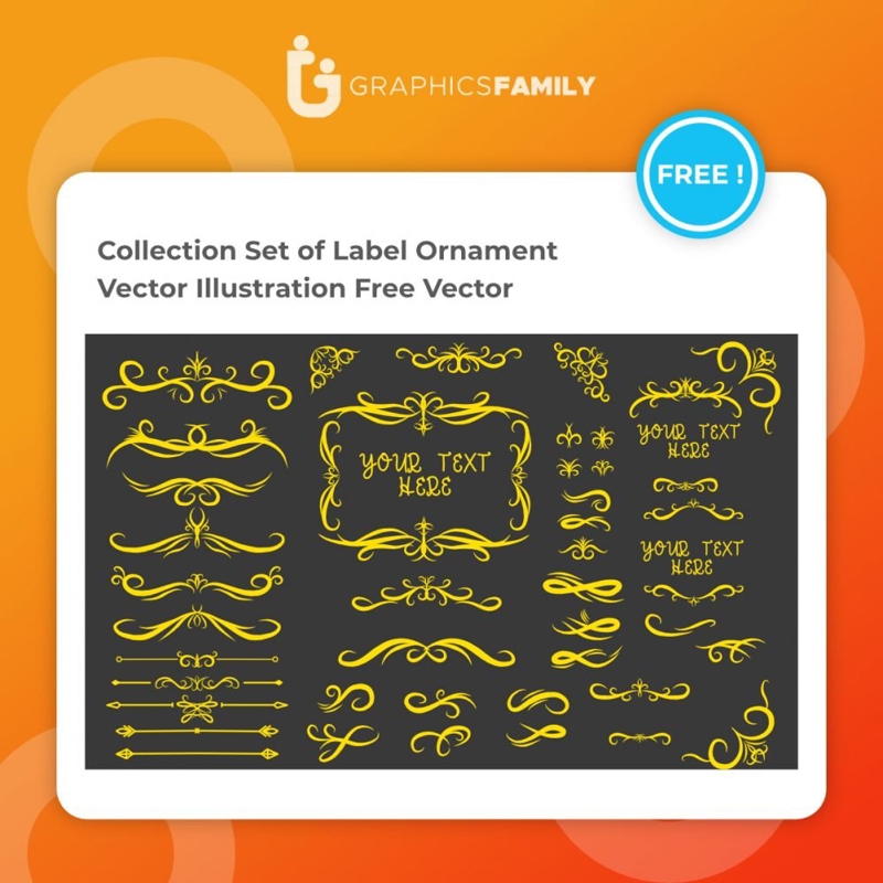 فایل مجموعه ای از برچسب های تزئینی وکتور تصویر - Collection Set of Label Ornament Vector Illustration Vector