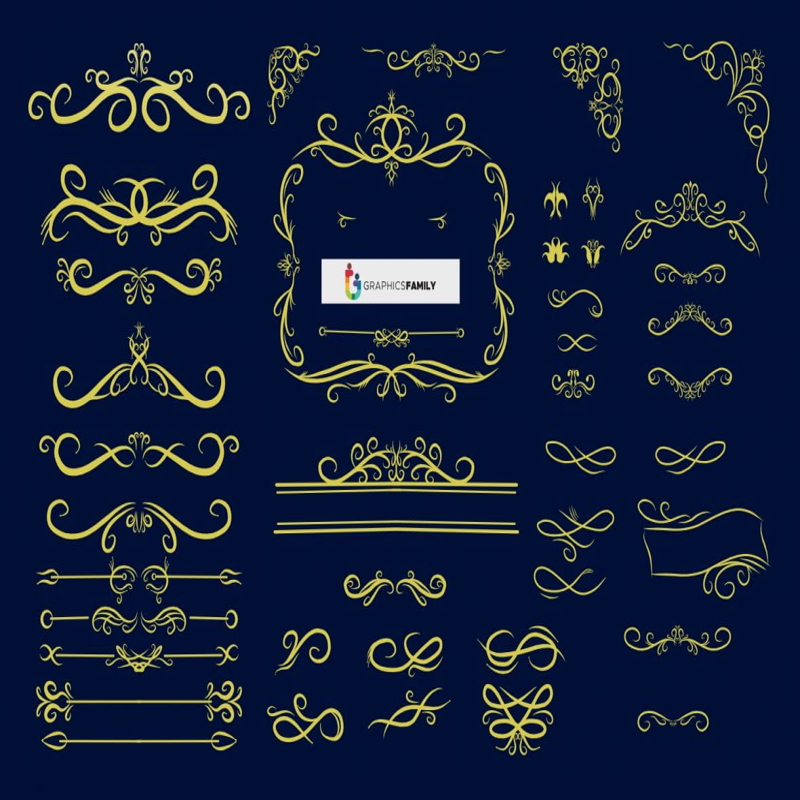فایل مجموعه ای از برچسب های تزئینی وکتور تصویر - Collection Set of Label Ornament Vector Illustration
