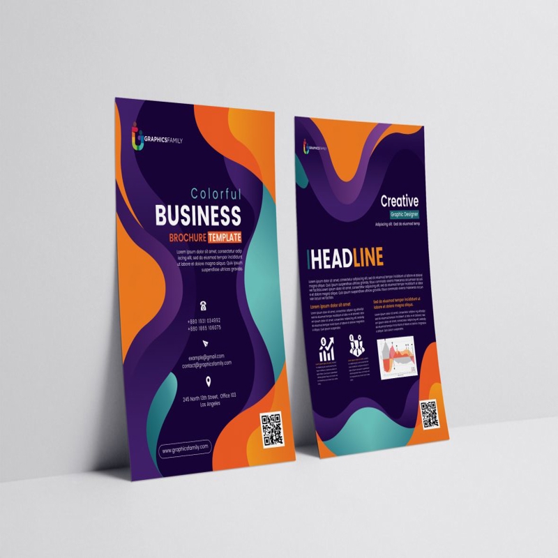 فایل قالب بروشور تجاری رنگارنگ - Colorful Business Brochure Template