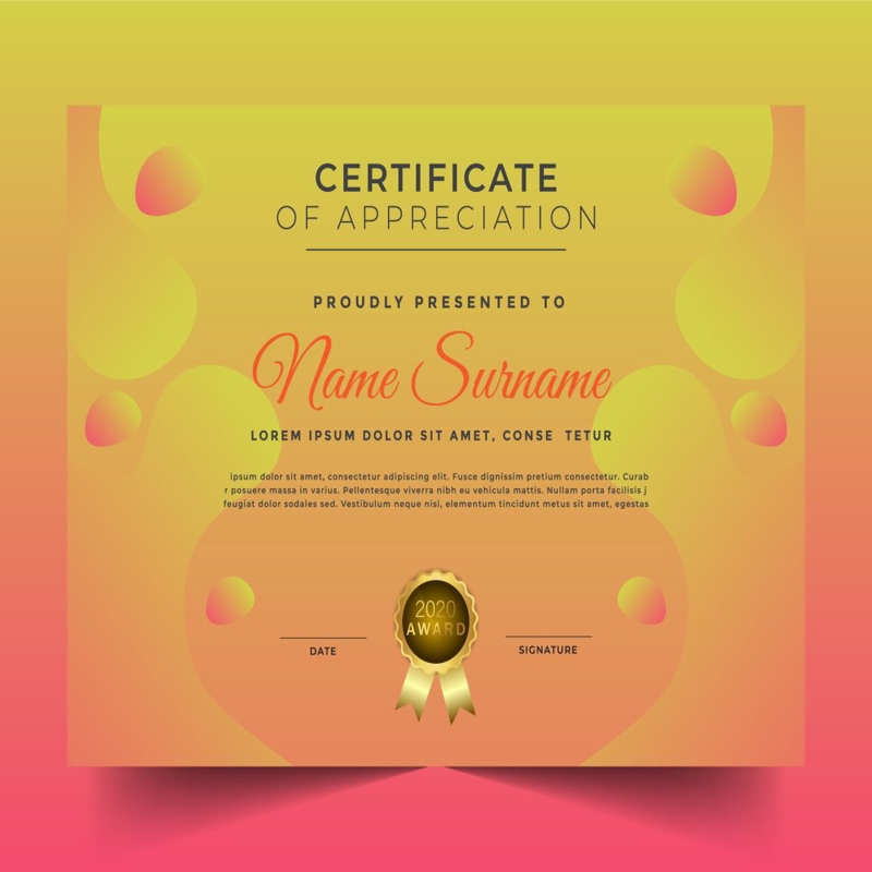 فایل الگوی گواهی رنگارنگ - Colorful Certificate Template