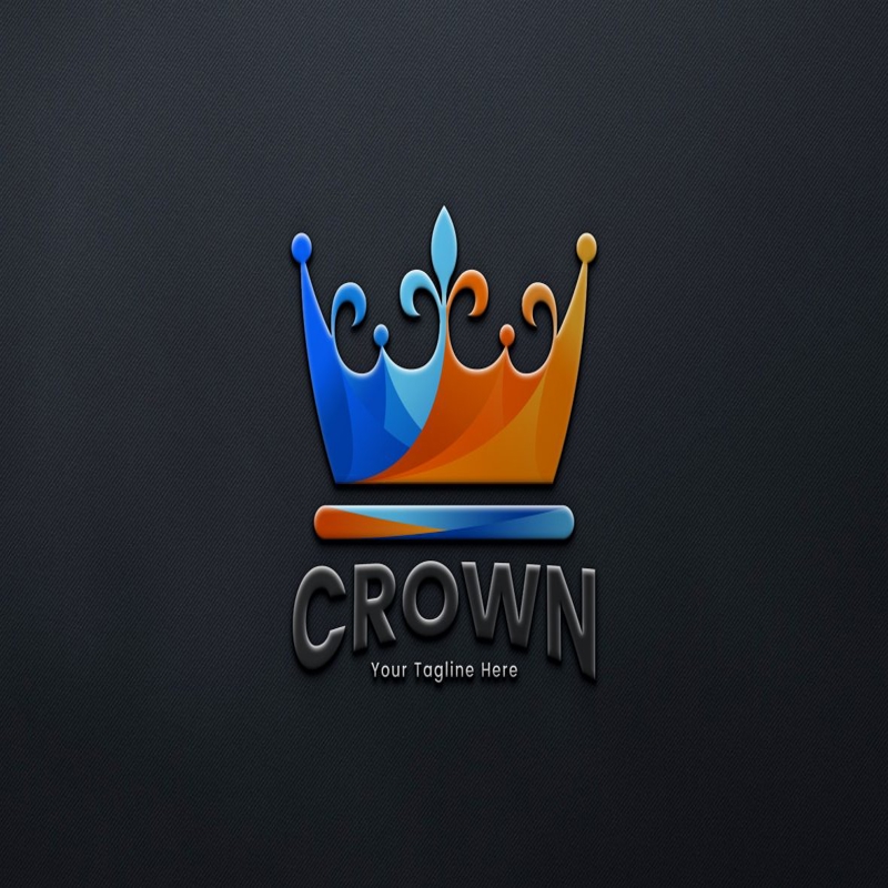 فایل طراحی لوگو تاج رنگارنگ - Colorful Crown Logo Design