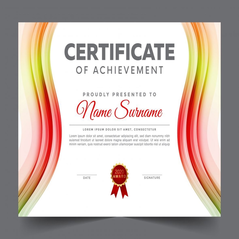 فایل گواهی تشخیص رنگارنگ - Colorful recognition certificate