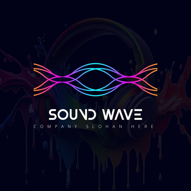 فایل تصویر برداری از قالب طراحی لوگو موج صدا رنگارنگ - Colorful sound wave logo design template vector image
