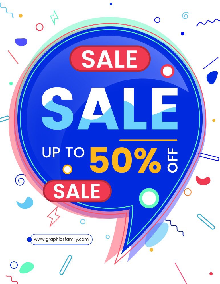 فایل تصویر برداری بنر فروش با حباب گفتاری رنگارنگ - Colorful speech bubble sale design banner price vector image