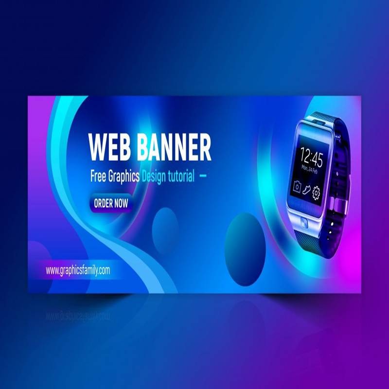 فایل الگوی طراحی بنر وب رنگارنگ - Colorful Web Banner Design Template