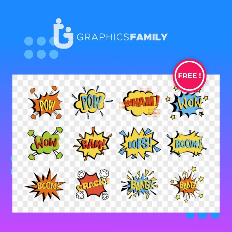 فایل مجموعه حباب‌های گفتار کمیک که بر روی زمینه شفاف جدا شده‌اند وکتور - Comic speech bubbles set isolated on transparent background vector