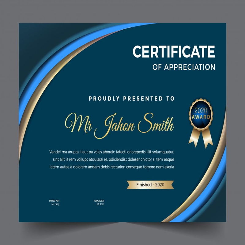 فایل الگوی گواهی شرکت با طرح زیبا و تصویر برداری - Company certificate template elegant design vector illustration