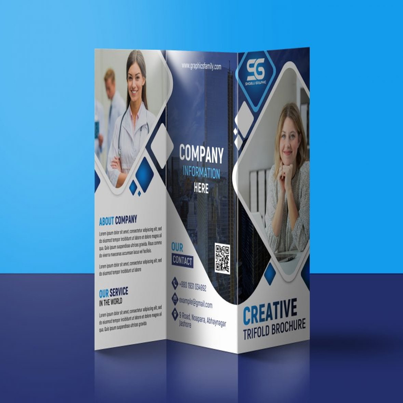 فایل بروشور سه لت تبلیغاتی شرکت با طرح الگو - Company Promotion Trifold Brochure Design Template