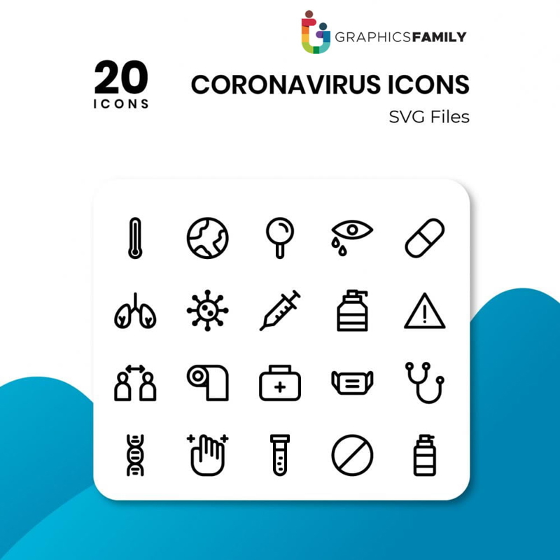 فایل آیکون‌های ویروس کرونا - Coronavirus Icons