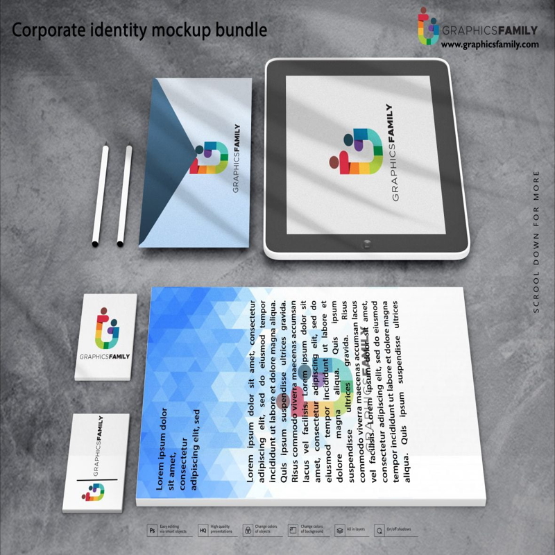 فایل بسته ماکت هویت سازمانی - Corporate Identity Mockup Bundle