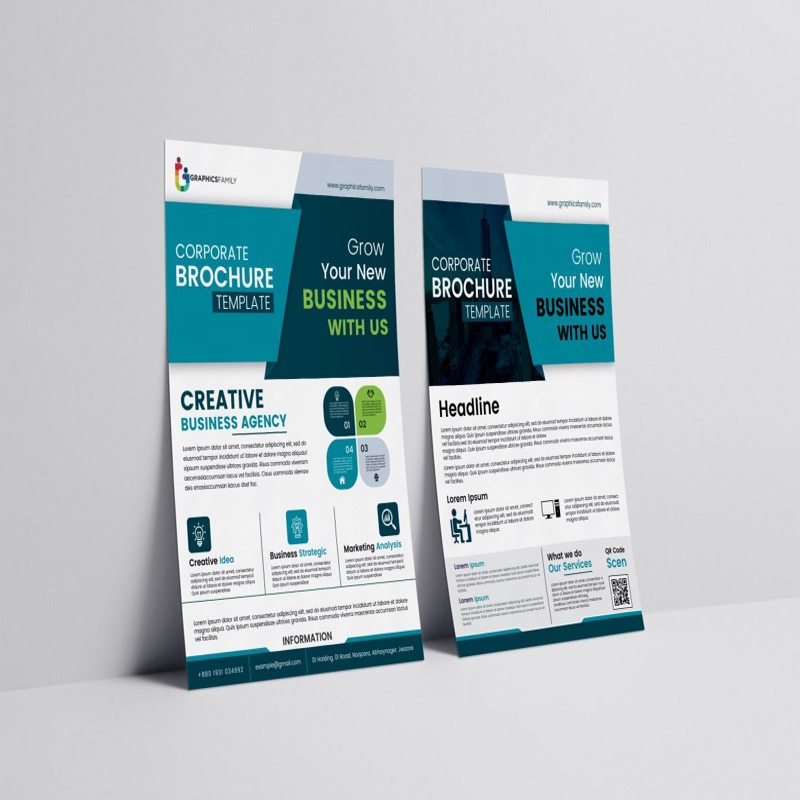 فایل قالب هویت سازمانی بروشور تصویر برداری - Corporate identity template brochure vector image