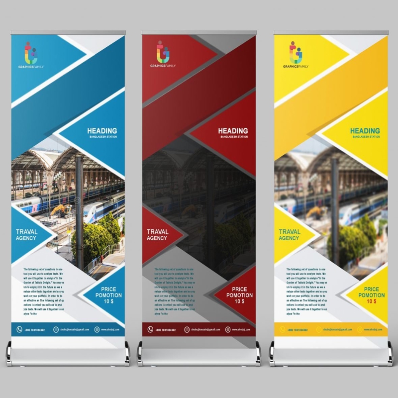 فایل مجموعه طرح بنر رول آپ شرکتی - Corporate Roll Up Banner Design Set