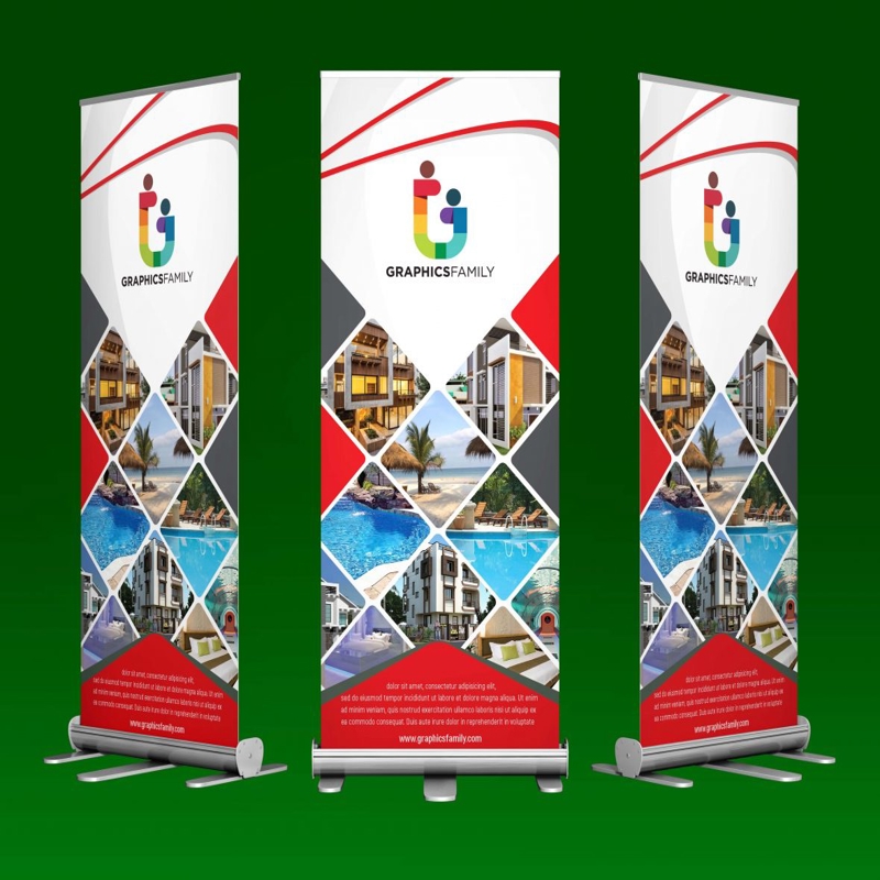 فایل طراحی بنر رول آپ شرکتی - Corporate Roll Up Banner Design