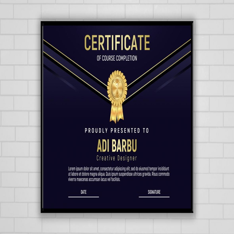 فایل الگوی طراحی گواهی پایان دوره - Course Completion Certificate Design Template