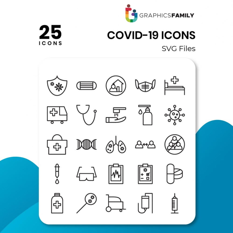 فایل آیکون‌های کووید-۱۹ - Covid-19 Icons