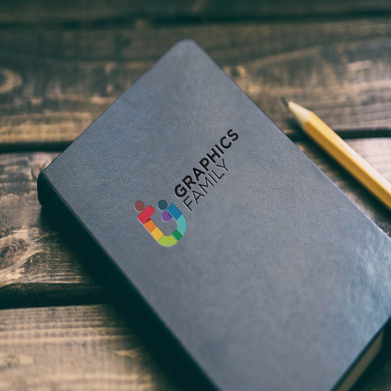 فایل موکاپ لوگو پرس شده جلد کتاب دنج - Cozy Book Cover Pressed Logo Mockup
