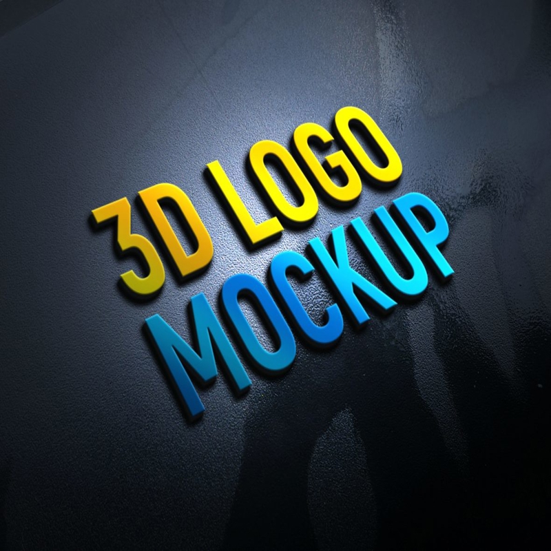 فایل موکاپ لوگوی سه بعدی خلاقانه - Creative 3D Logo Mockup