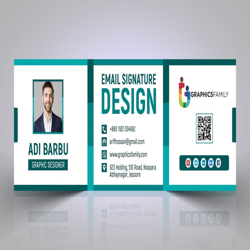 فایل دانلود قالب PSD امضای ایمیل خلاقانه - Creative Email Signature PSD Template Download