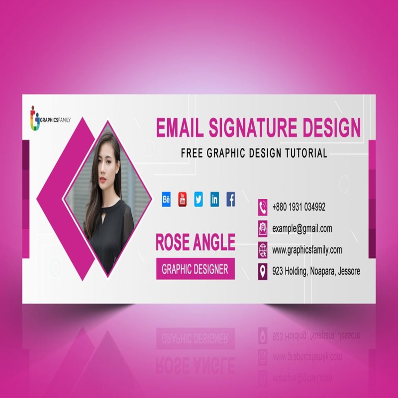 فایل قالب امضای ایمیل خلاقانه در فتوشاپ - Creative Email Signature Template in Photoshop