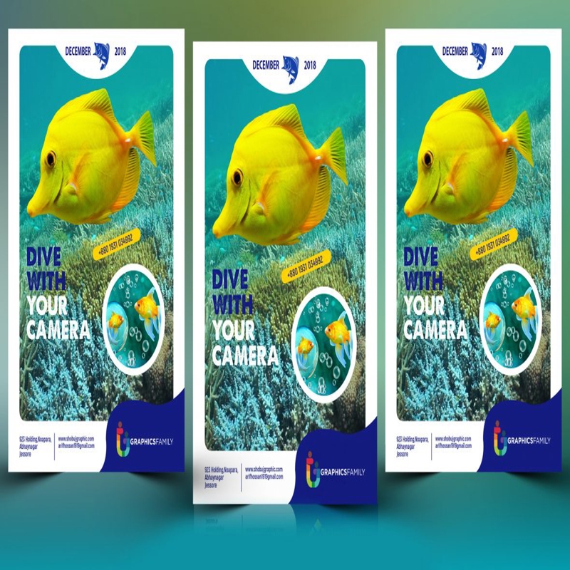 فایل قالب طراحی بروشور ماهیگیری خلاقانه psd - Creative Fishing Flyer Design Template psd