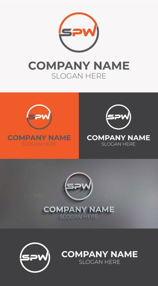 فایل دانلود مونوگرام حروف اول اسم مستعار SPW خلاقانه - Creative Initial SPW Letter Monogram Download