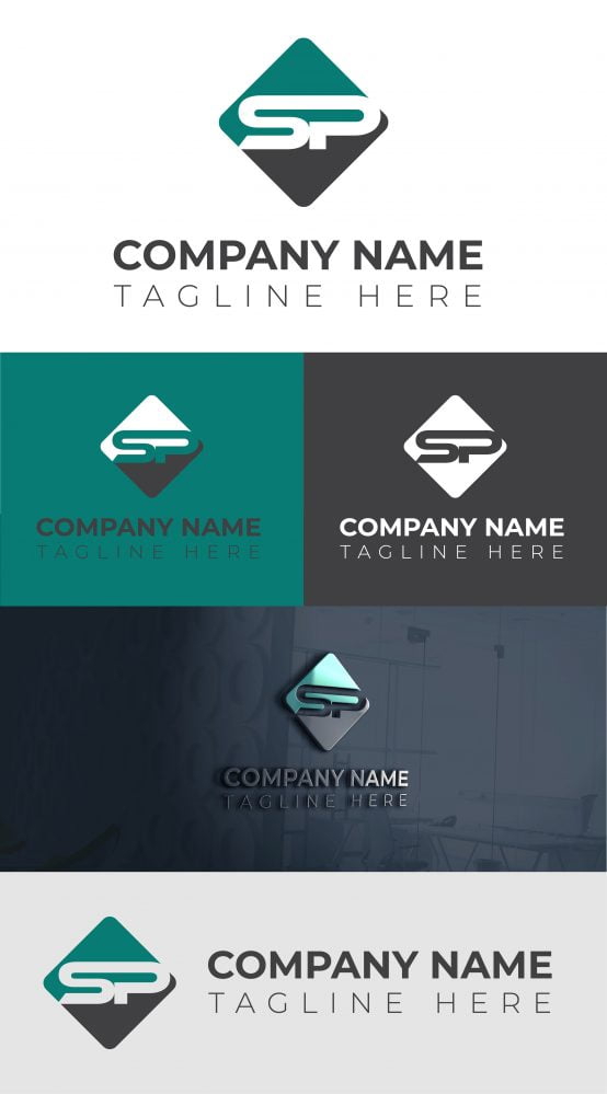 فایل الگوی خلاقانه لوگوی شرکت SP Monogram - Creative SP Monogram Company Logo Template