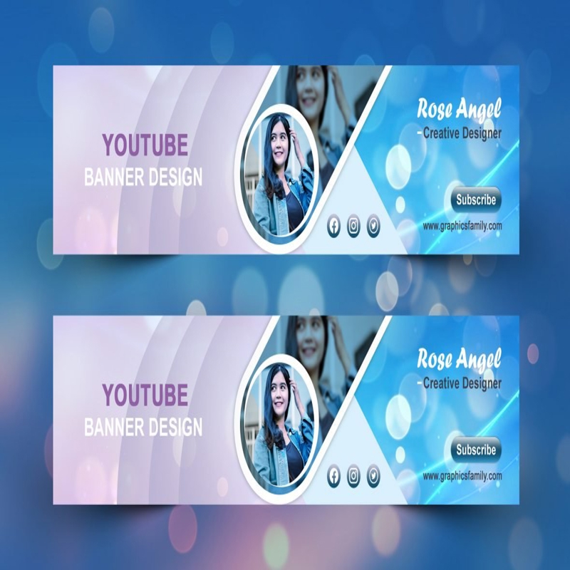 فایل الگوی بنر خلاقانه یوتیوب - Creative YouTube Banner Template