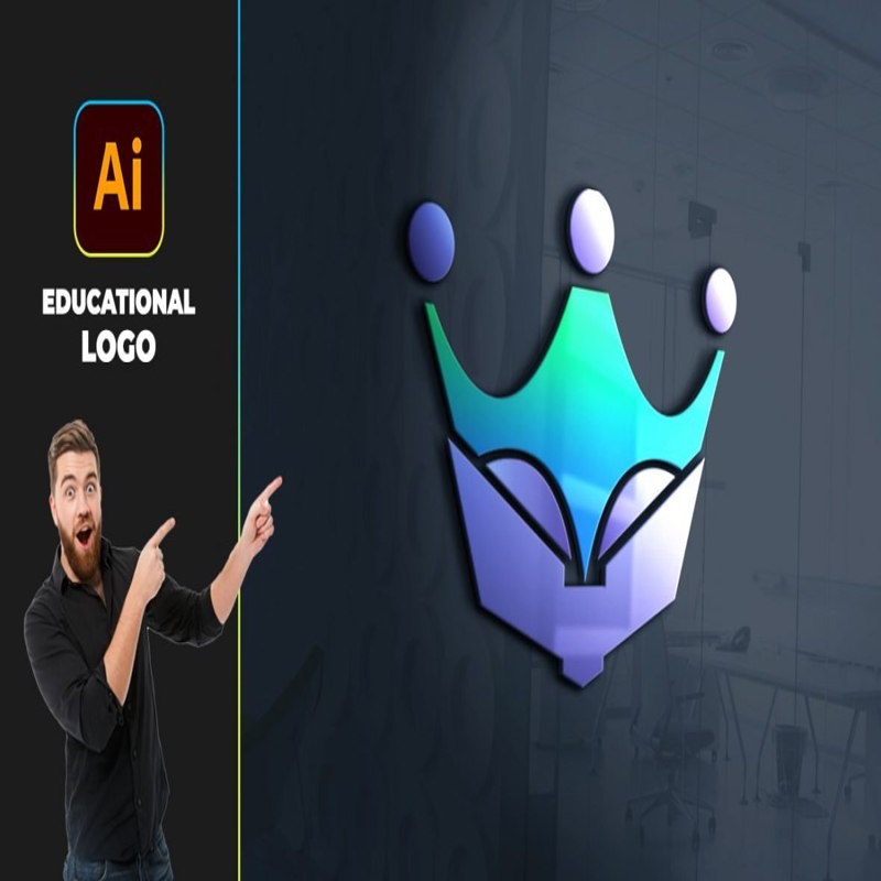 فایل وکتور لوگو آموزش و پرورش - Crown Education Logo Design Vector