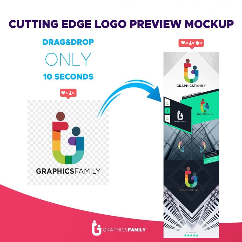 فایل پیش نمایش موکاپ لوگو Cutting Edge - Cutting Edge Logo Preview Mockup