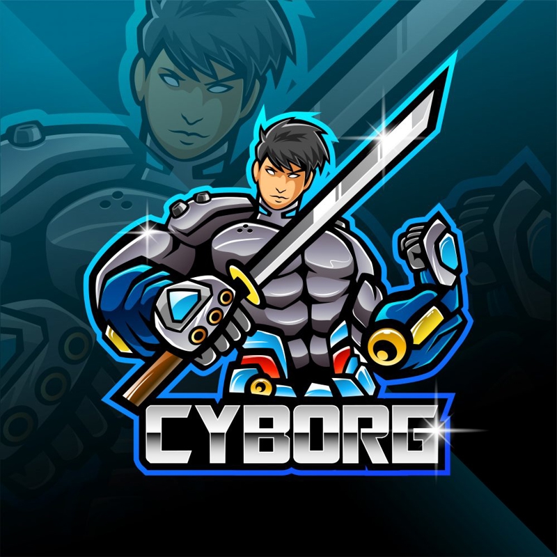 فایل لوگوی سایبورگ - Cyborg Logo Mascot