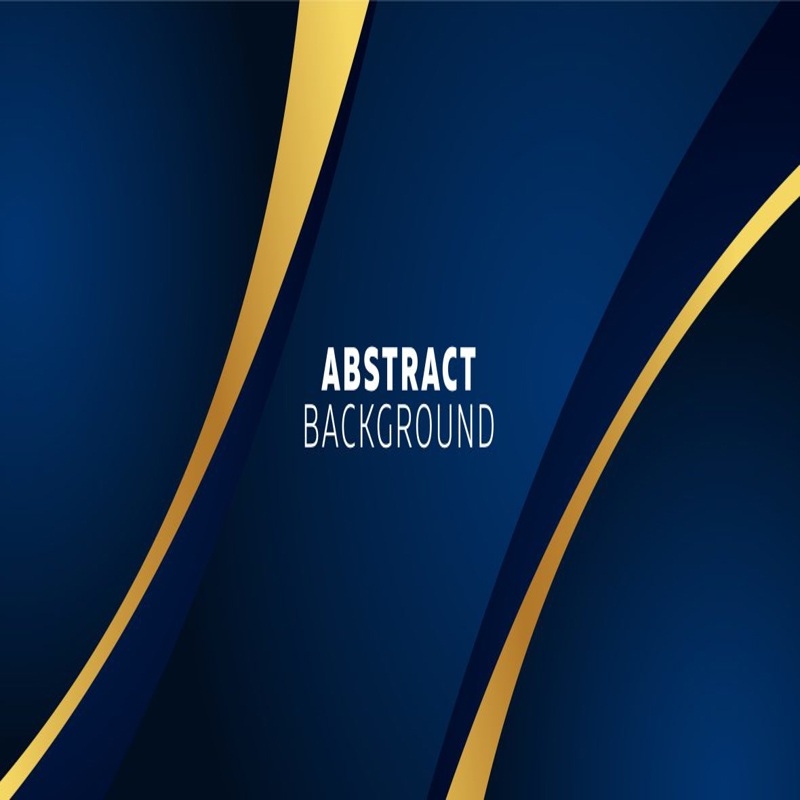 فایل پس زمینه گرادیان آبی تیره با شکل گرد طلایی - Dark Blue Gradient Background with Golden Rounded Shape