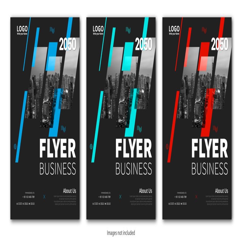 فایل الگوی بروشور کسب و کار تیره - Dark Business Flyer Template