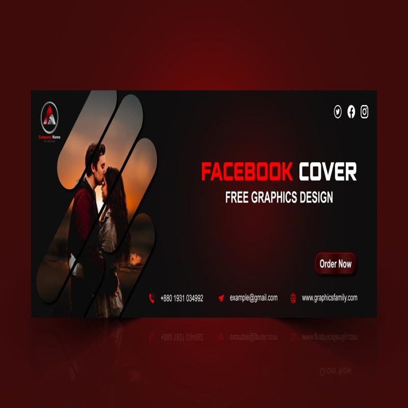 فایل طراحی کاور فیسبوک تیره - Dark Facebook Cover Design